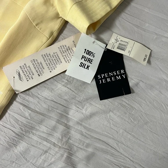 Spenser Jeremy Women's Cream Button-Front Midi Dress 100% Pure Silk - Picture 7 of 8